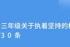 坚定不移，持之以恒（一个勇敢的少年在拼搏中成长）